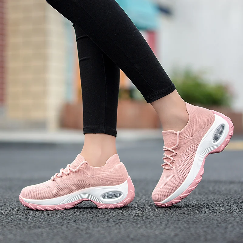 JIEMIAO High Quality Women Cushion Sneakers Breathable Platform Sport Running Shoes Outdoor Light Mesh Comfortable Casual Shoes