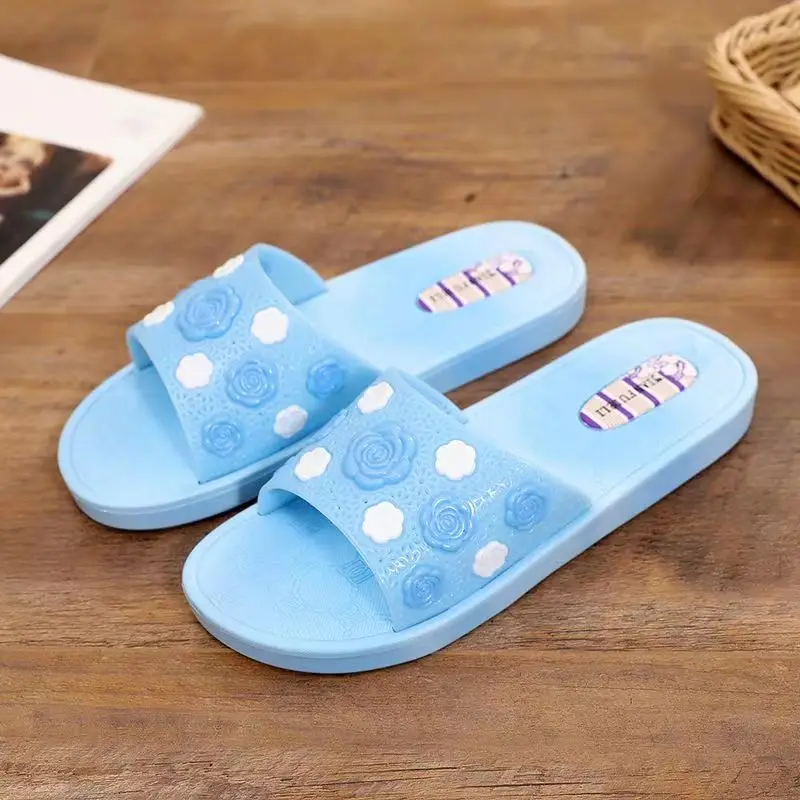 

Women's Summer One Word Casual Slippers Soft Bottom Non Slip Flower Home Casual Slippers Outdoor Beach Slipper Bathroom Slipper