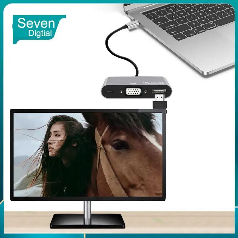 

4k 30hz Expansion Dock Usb-c To 4k -compatible Usb Splitter Docking Station 5 In 1 Vga Pd Adapter Type-c Hub