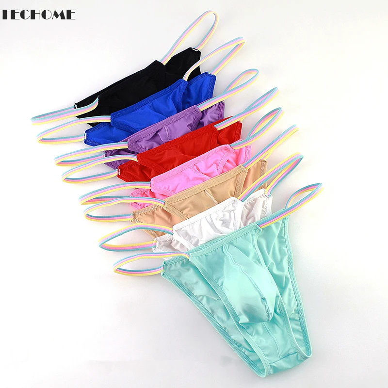 

Мужские стринги 2022, нижнее белье, шелковые ультратонкие дышащие сексуальные мужские бикини из вискозы с низкой талией, стринги, сексуальное...