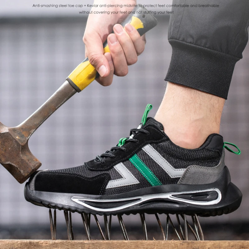 

WorkSafety Shoes Men Boots Women Steel Toe Cap Sport Snekers Puncture Proof Crash Proof Light Wear Resistant Industrial Quality