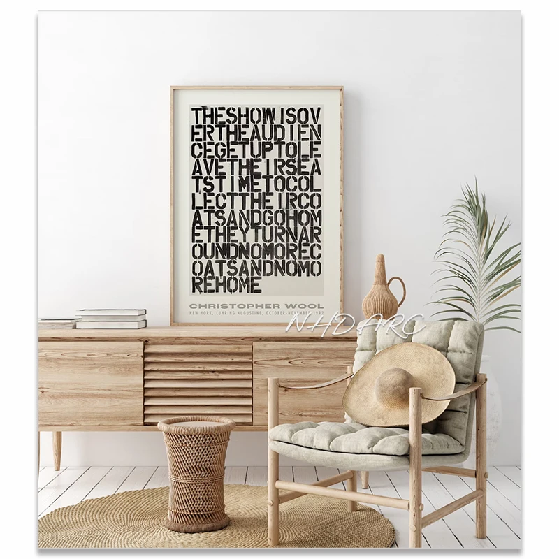 Черно-белые слова буквы текст винтажная Печать на холсте постер для рисования в