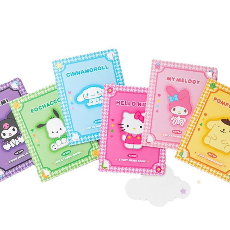 

Sanrioed Kawaii Anime Cinnamoroll Kt Cat Notebook Pompompurin Melody Kuromi Pachacco Cartoon Notepad Sticky Note Stationary Gift