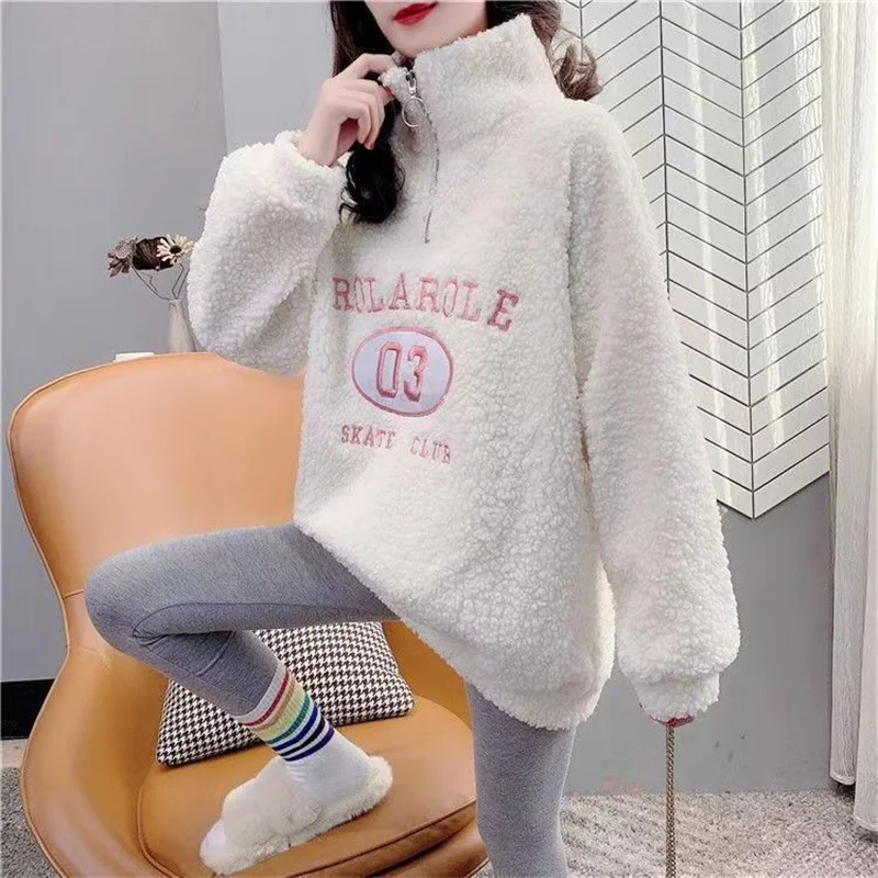 Плюшевая и толстая искусственная кожа для женщин ins2024 новая осенне-зимняя