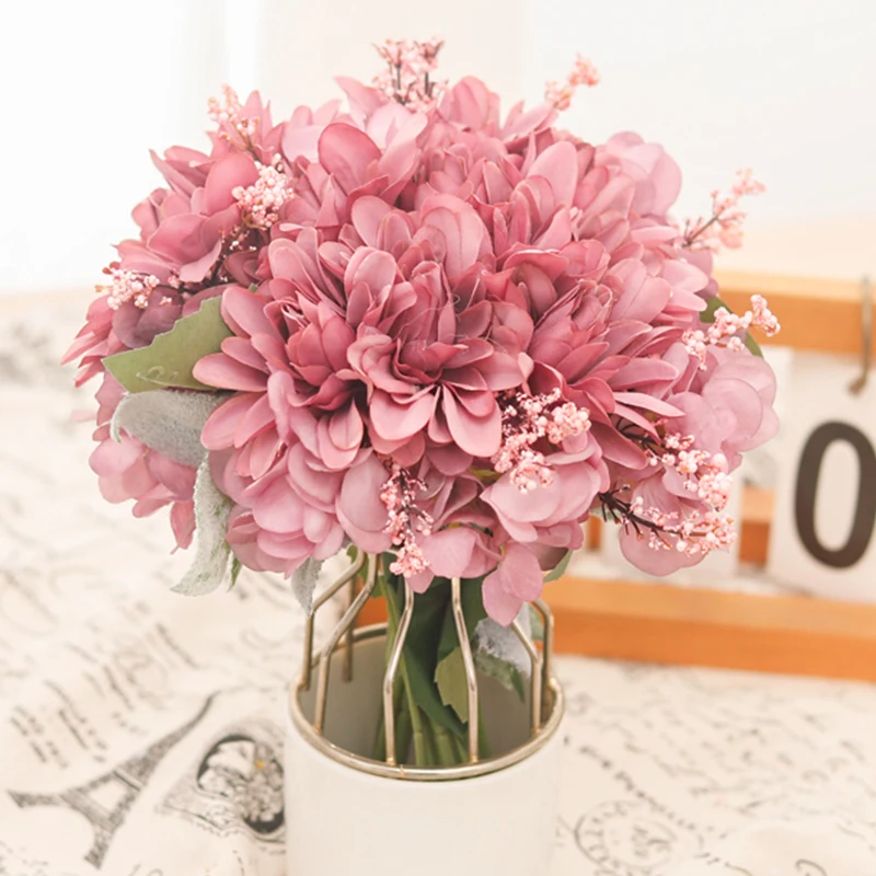 

Autumn Artificial Flowers Silk Chrysanthemum High Quality Bouquet Fake Flowers Room Home Wedding Christmas DIY Decoration Table