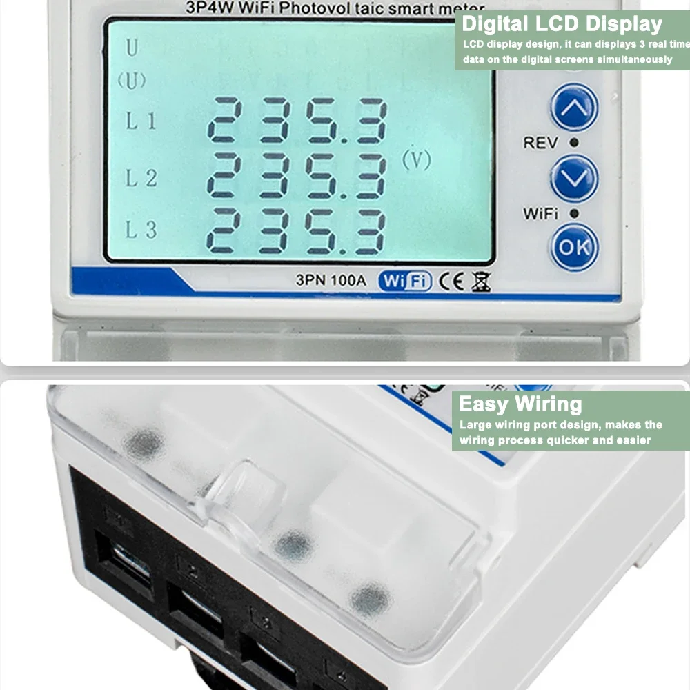 Автоматический выключатель Tuya Wi-Fi 3P4W фотоэлектрический счетчик переключатель