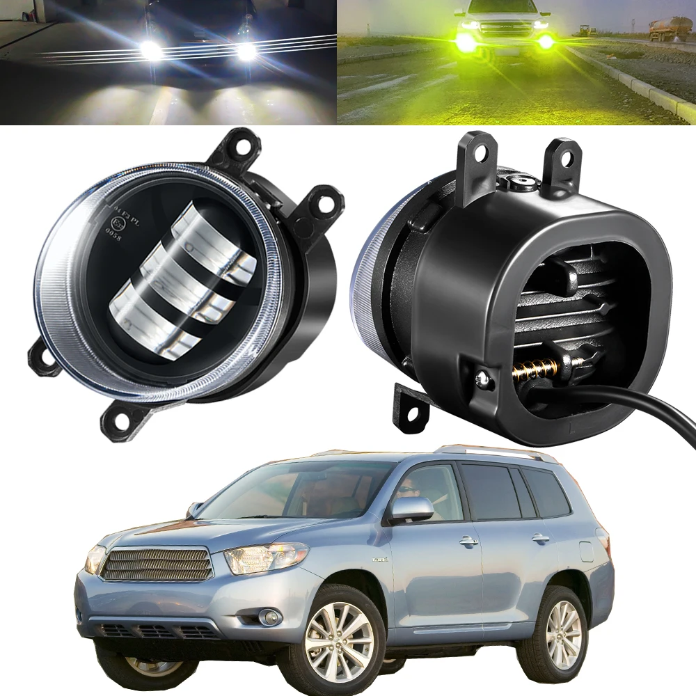 

2 X Автомобильный водитель + пассажирский светодиодный противотуманный фонарь в сборе для Toyota Highlander 2008 2009 2010 30 Вт Противотуманные дневные хо...
