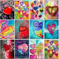 full square diamond painting colorful love heart embroidery cross stitch diy round rhinestone mosaic decoration home decor art