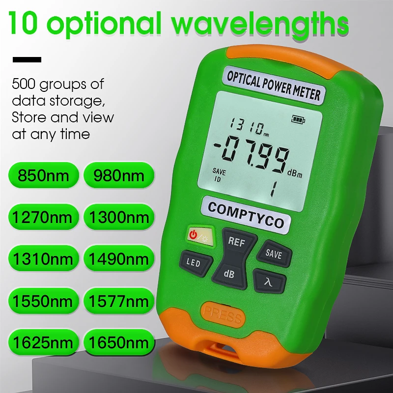 MAYTO 2 in 1 FTTH Fiber Optic Power Meter AUA-DC7/DC5 LED Light SC/FC/ST Universal Connector -70~+10dBm Fiber Optical Tester
