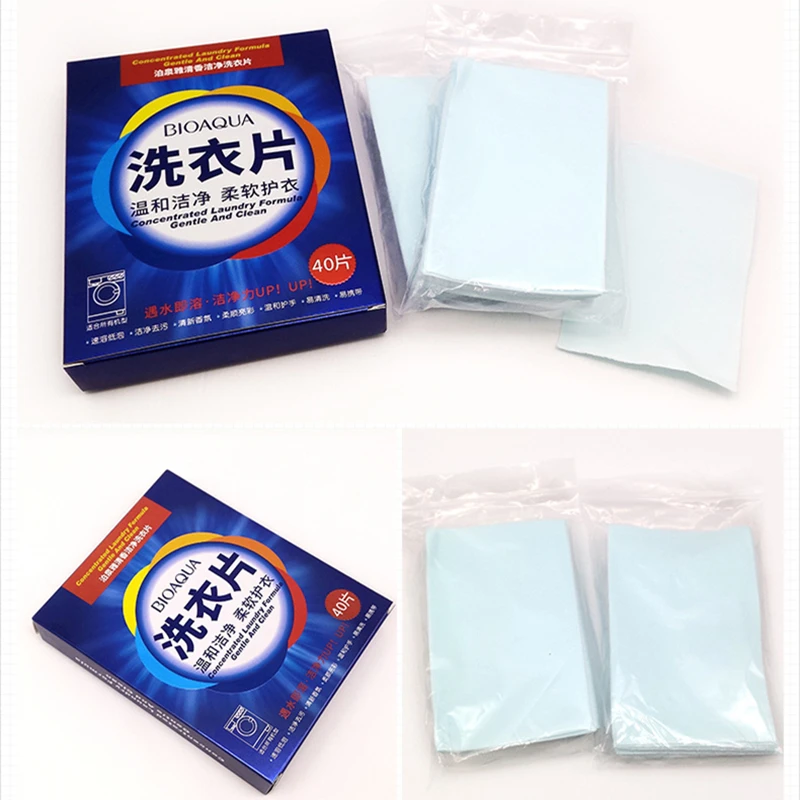 

80 Pcs Laundry Tablets Efficient Detergent Laundry Paper Travel Washing Powder Soap Sheets for Washing Machine Cleaner 2 Packs