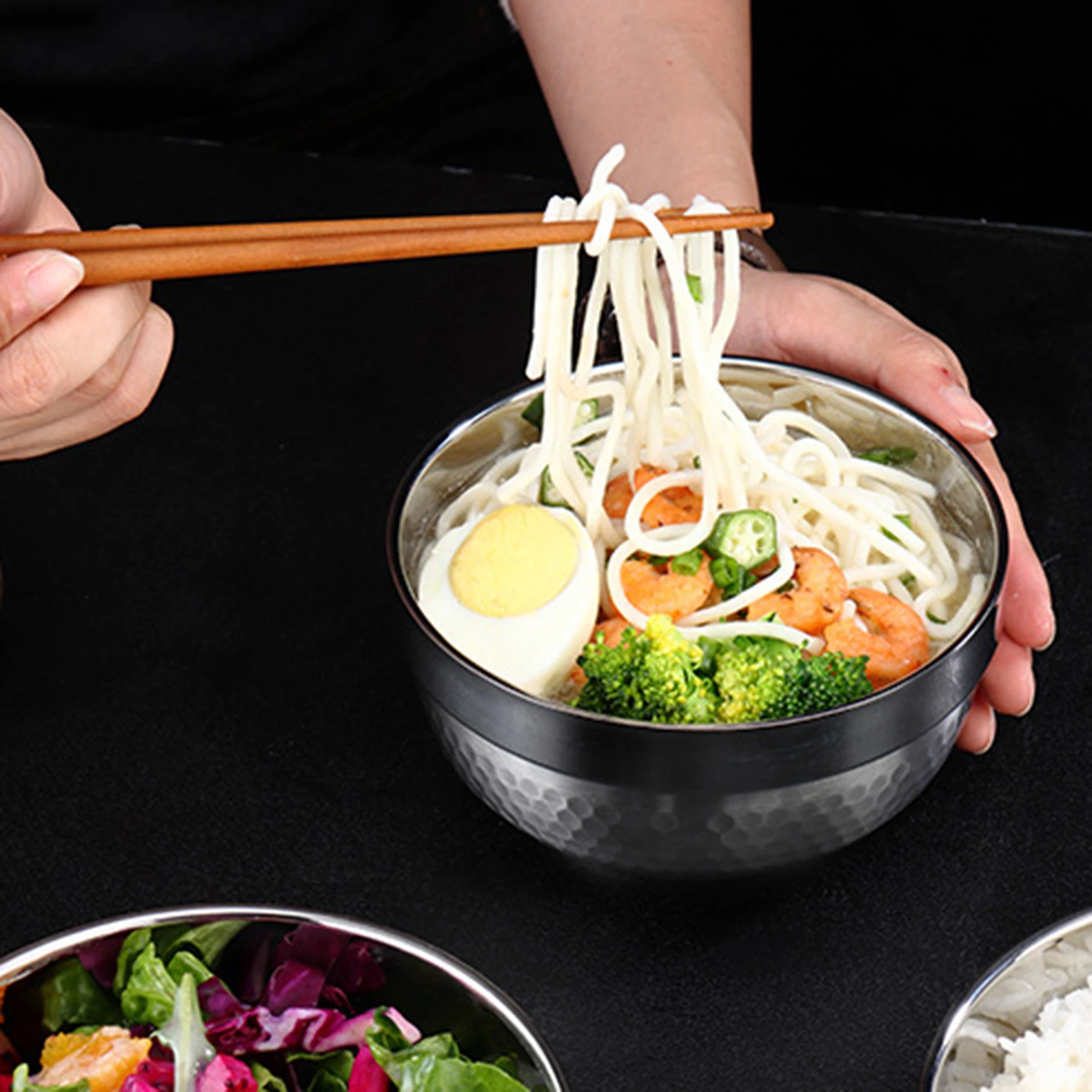 

4pcs Stainless Steel Double Bowl 4pcs Mixing Bowls Stainless Steel Bowl Mixing Bowls Stainless Steel Children's Auxiliary Food