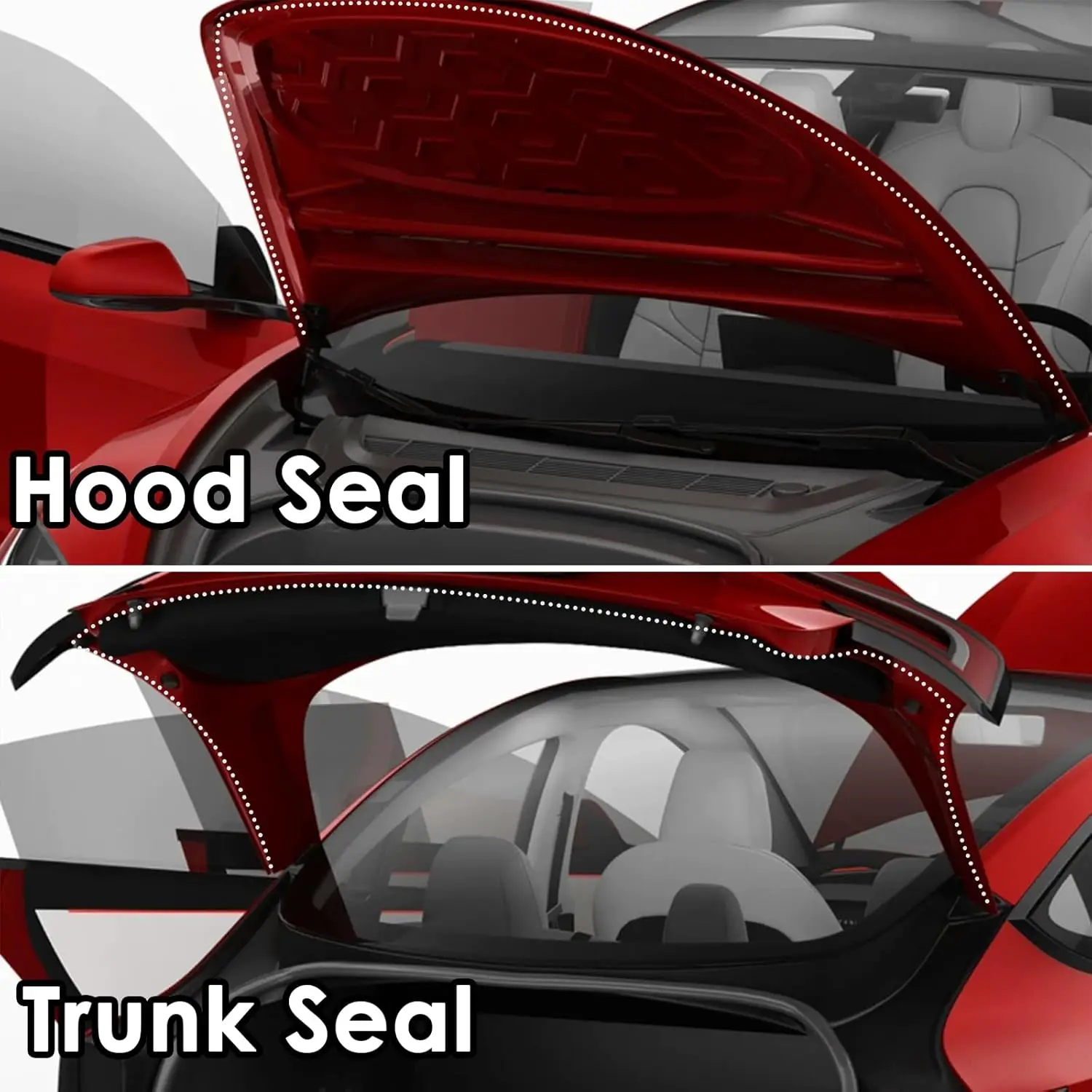 Фото Для Tesla Model 3 Highland, комплект уплотнительных лент для двери, резиновая шумоизоляция, уплотнительная лента, капот багажника, люк на крыше, уплотнение отделки стойки AB №4