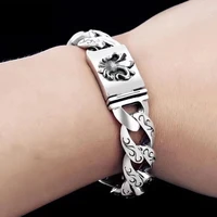 s925 sterling silver mens fashion high end atmospheric cross anchor bracelet vintage bolt style thai silver jewelry gift