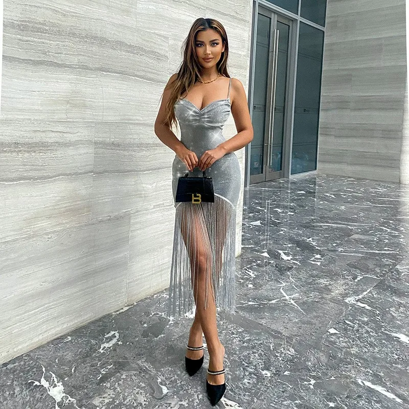 

Caftan Beach Women 2023 Cover Up Pareo Dress For Hem New Sequins Neck Skirt Solid Spandex Swimsuit Tunic Outings Exit Bathing