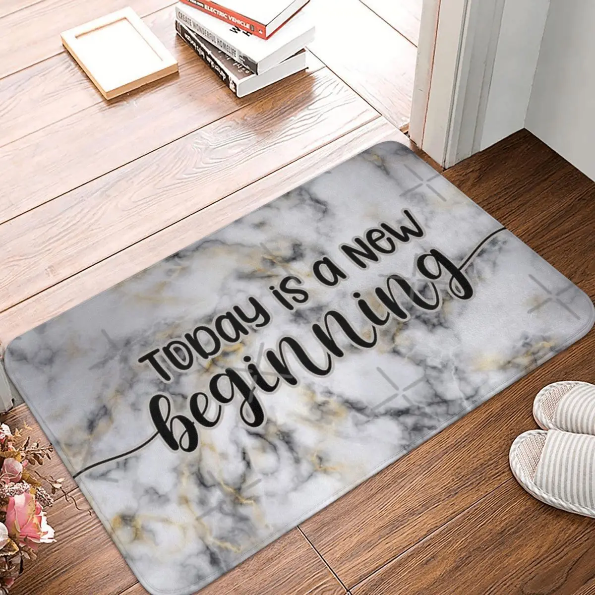 

Today Is A New Beginning Carpet, Polyester Floor Mats Mats Bathroom Home Decor Mats Mats Customizable