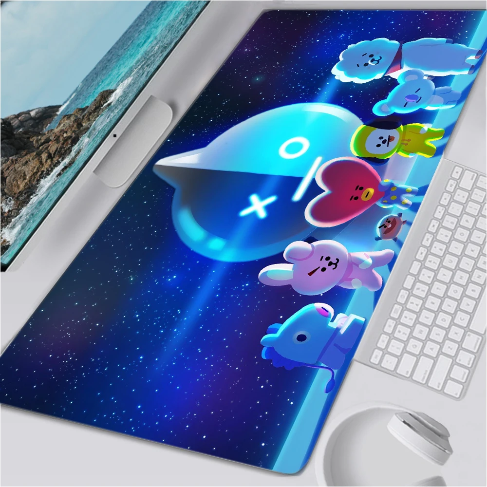 

BT21 Table Pads Computer Mat Gaming Mousepad PC Gamer Cabinet Sexy Anime Mouse Pad Cartoon Deskmat Kawaii Accessories Mats Mause
