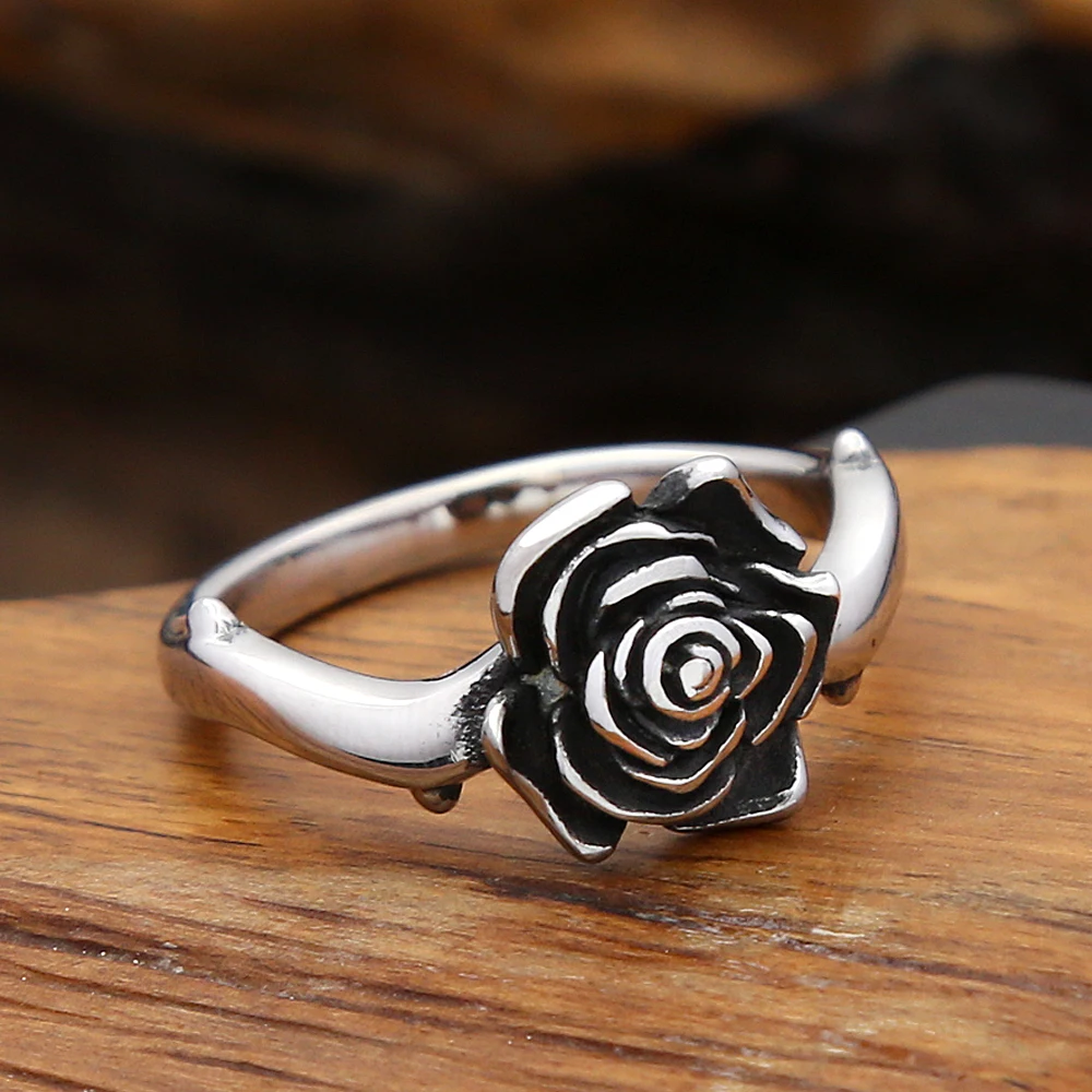 Модные винтажные кольца с розами из нержавеющей стали кольцо цветком в стиле