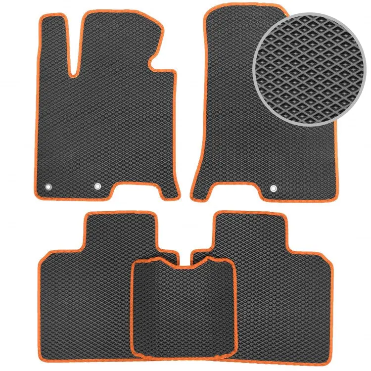 Коврики ЕВА для Toyota Corolla Fielder правый руль NZE 141 2006-2010 (оранжевый кант) Vicecar