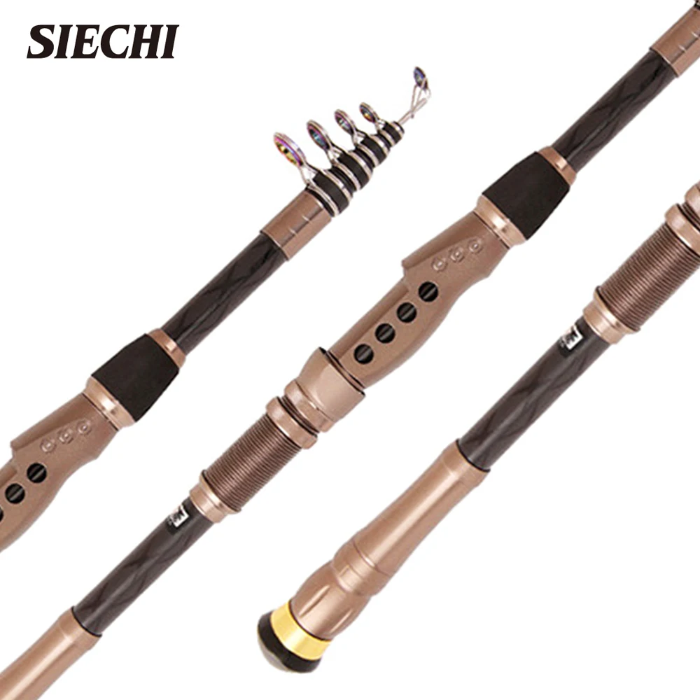 

SIECHI Fishing Rod Carbon Fiber 1.8M 2.1M 2.4M 2.7M 3.0M Sea River Fishing Ultralight Telescopic Spinning Ring Rod Fishing Stick