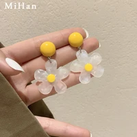mihan 925 silver needle women jewelry resin earrings pretty design sweet temperament flower drop earrings for girl lady gifts