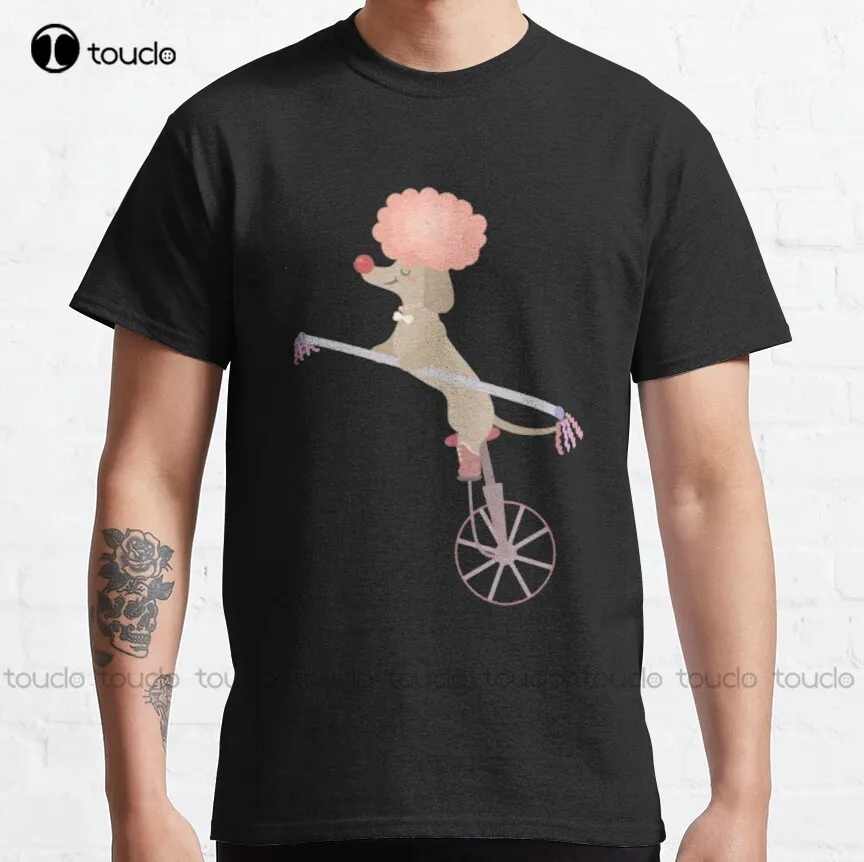 

Классическая футболка с изображением одноколесной собаки, Высококачественная Милая элегантная Милая мультяшная Милая хлопчатобумажная фотофутболка в подарок