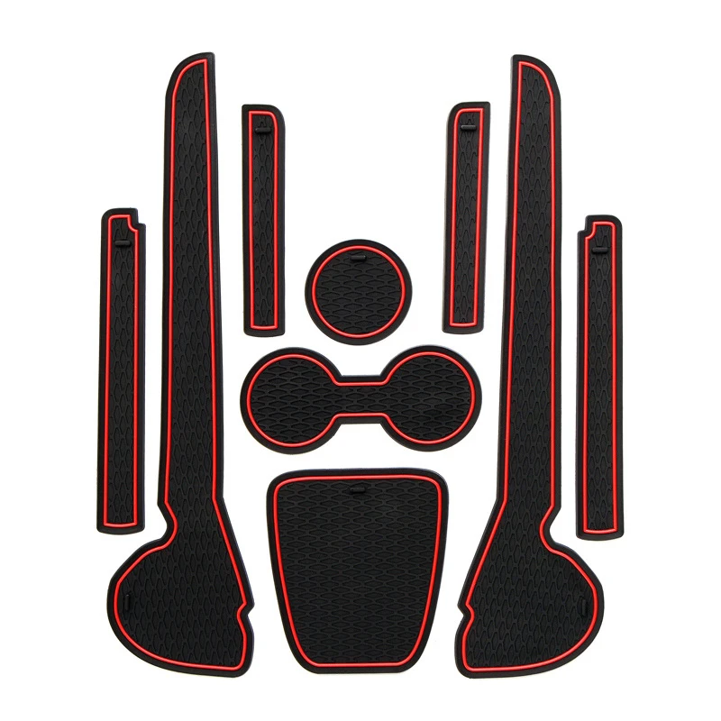 

Автомобильные аксессуары для интерьера для Volkswagen VW POLO 6R 6C 2010-2017 MK5 GTI, противоскользящая накладка для ворот, автомобильный слот для чашки, наклейка, коврик, 9 шт.