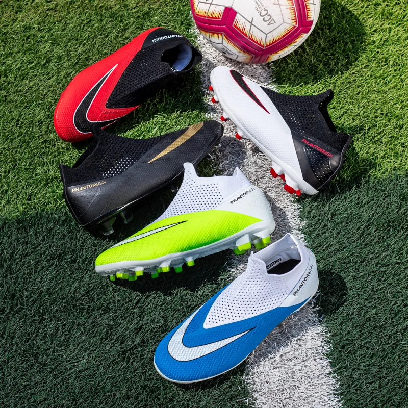 size-36-49 Adult FG/TF Soccer Shoes Non-Slip Long Spike Football Boots Young Kids High Ankle Cleats Grass Sock Mouth Sneakers