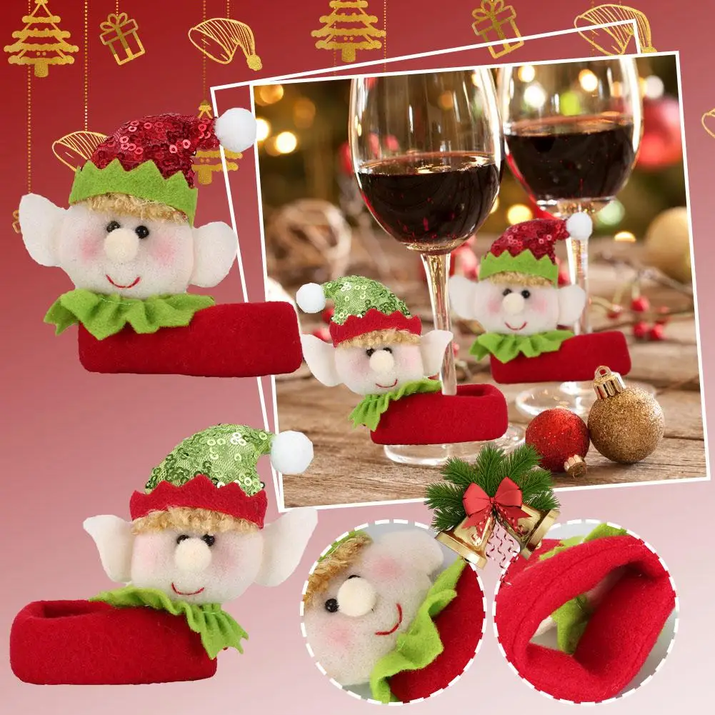 

Christmas Wine Glasses Decoration Glass Wine Cup Sleeve Christmas Tree Gift Cup Cover Glass Decorated Gifts Goblet Christma W2F3