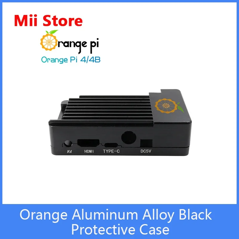 Черный защитный чехол из алюминиевого сплава Orange Pi 4/4B + антенна термопроводящий