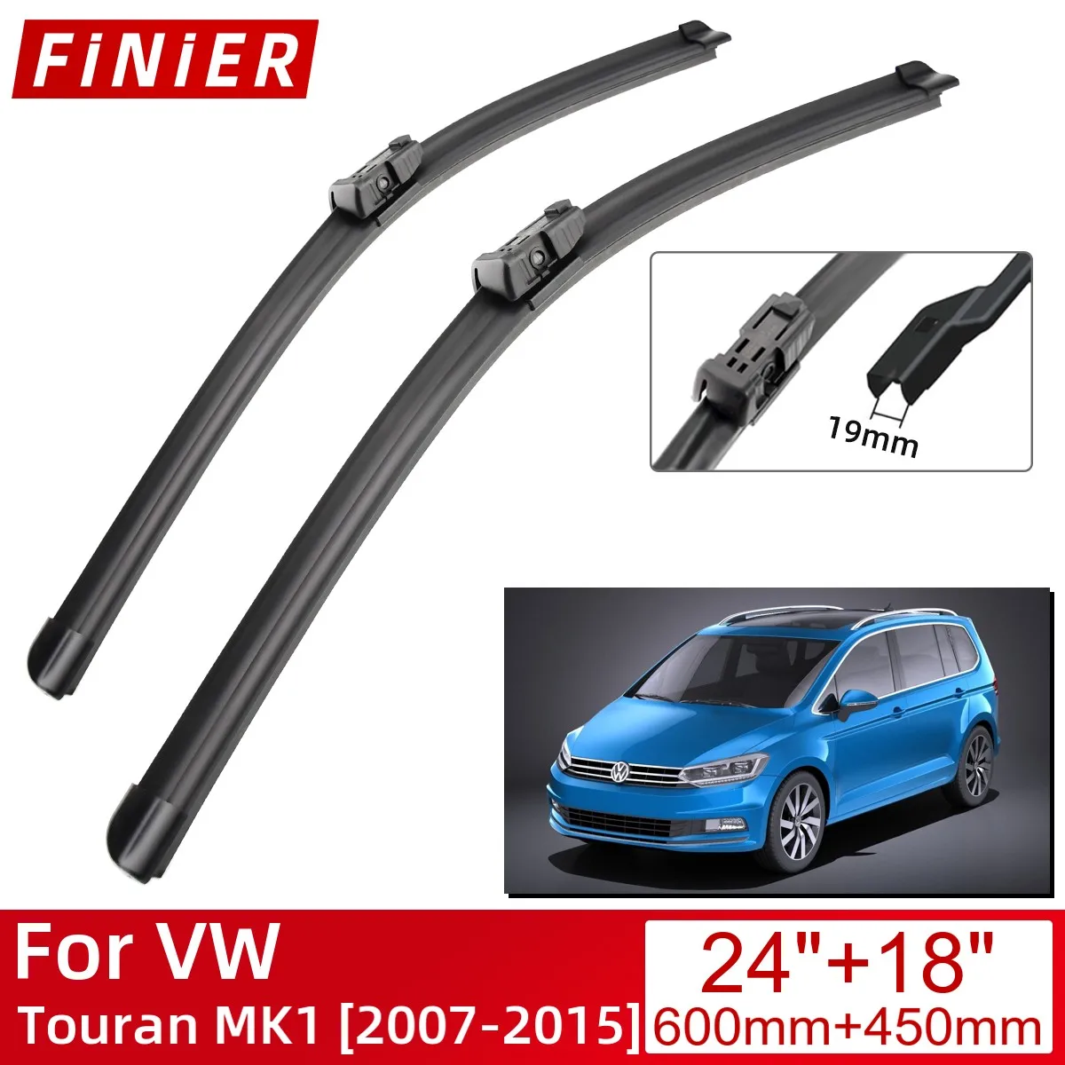

For VW Touran MK1 2007-2015 Car Accessories Front Windscreen Wiper Blade Brushes Wipers 2015 2014 2013 2012 2011 2010 2009 2008