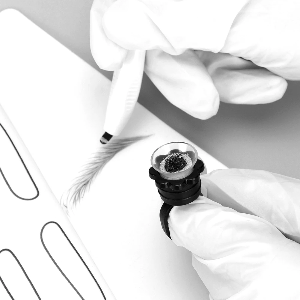 

50 шт., одноразовые чашки для татуировок, с губкой