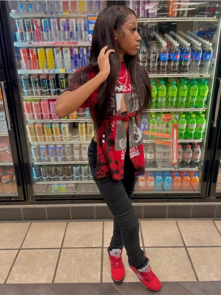 

WLWXR летняя уличная одежда, футболки с графическим рисунком, бандажные футболки с коротким рукавом, женские топы 2022, зеленый топ с круглым выр...