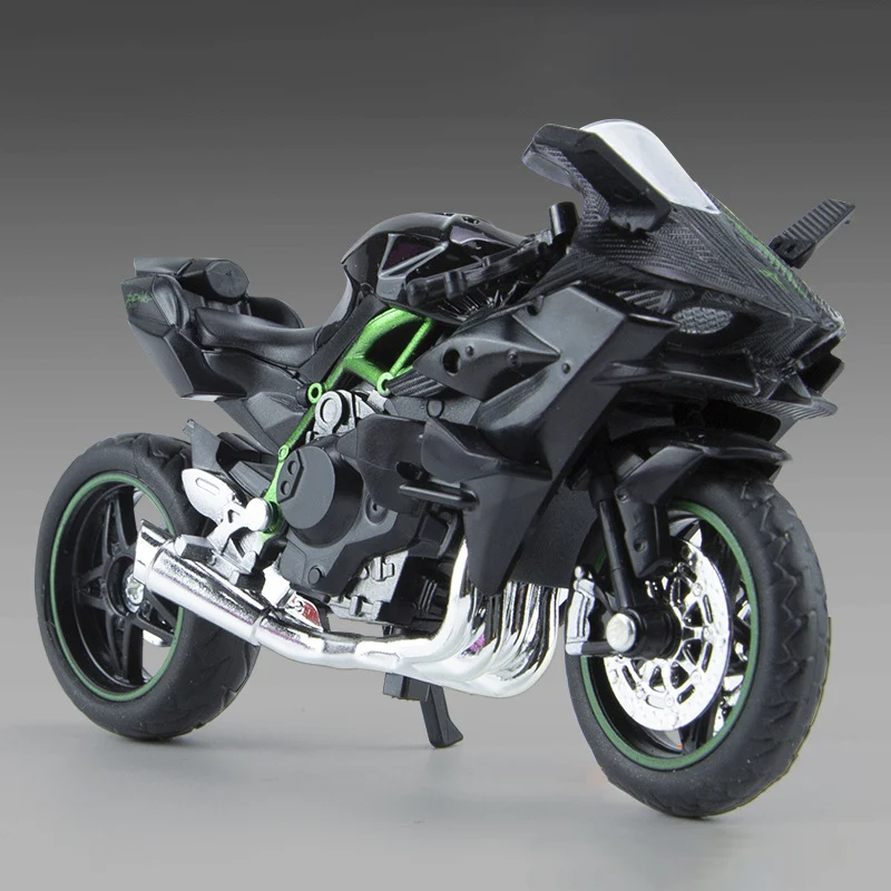 

Модель мотоцикла Kawasaki Ninja H2R 1:18, литой под давлением, Коллекция игрушечных автомобилей, автовелосипед, поглотитель короткого хода, внедорожный автомобиль, игрушечный автомобиль