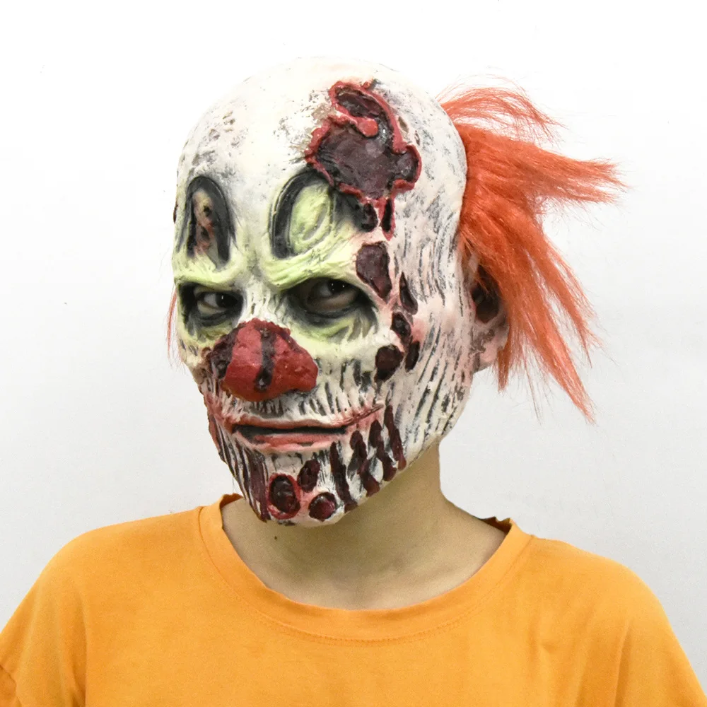 

Хэллоуин ужас красные волосы клоун латексная маска кровотечение Зомби Череп головной убор хитрый ужас фотореквизит украшение