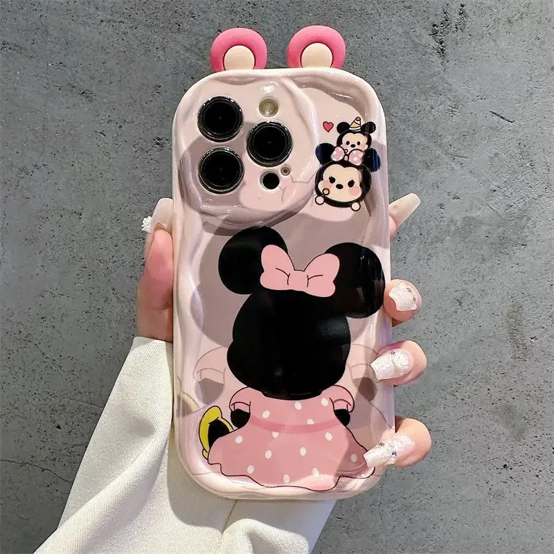 Чехол для Huawei Honor 90 Lite 20 50 SE Nova 5T 11 7 9 10 P30 P40 Mate 30 40 Pro Disney Mickey Minnie 3D Ear Wavy Edge Cover Capa