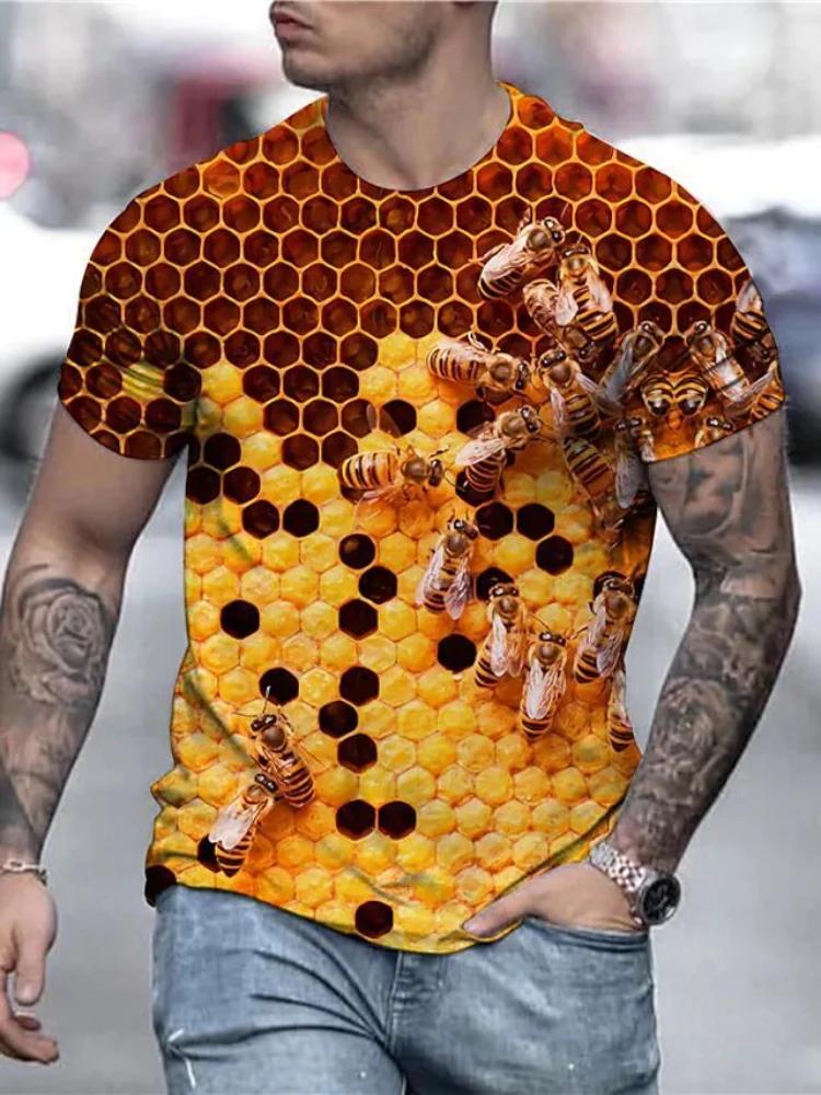 

2022 Men T-Shirt Animal Bee 3d Printing Short-Sleeved Summer Personality Fashion T-Shirt For Men