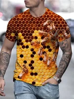 2022 men t shirt animal bee 3d printing short sleeved summer personality fashion t shirt for men