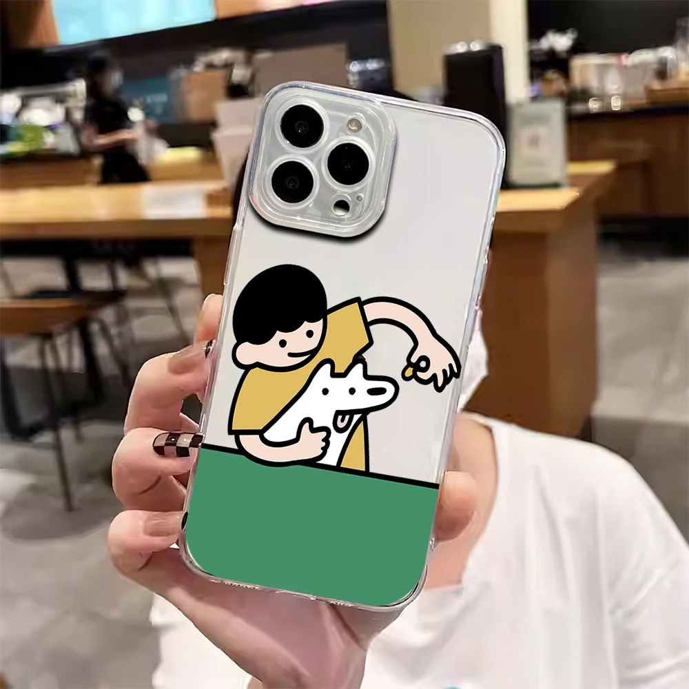 M-Matsui Art Dog Transparent Soft Shell For iPhone Plus 11 13 12 14 15 16 Pro XS Max