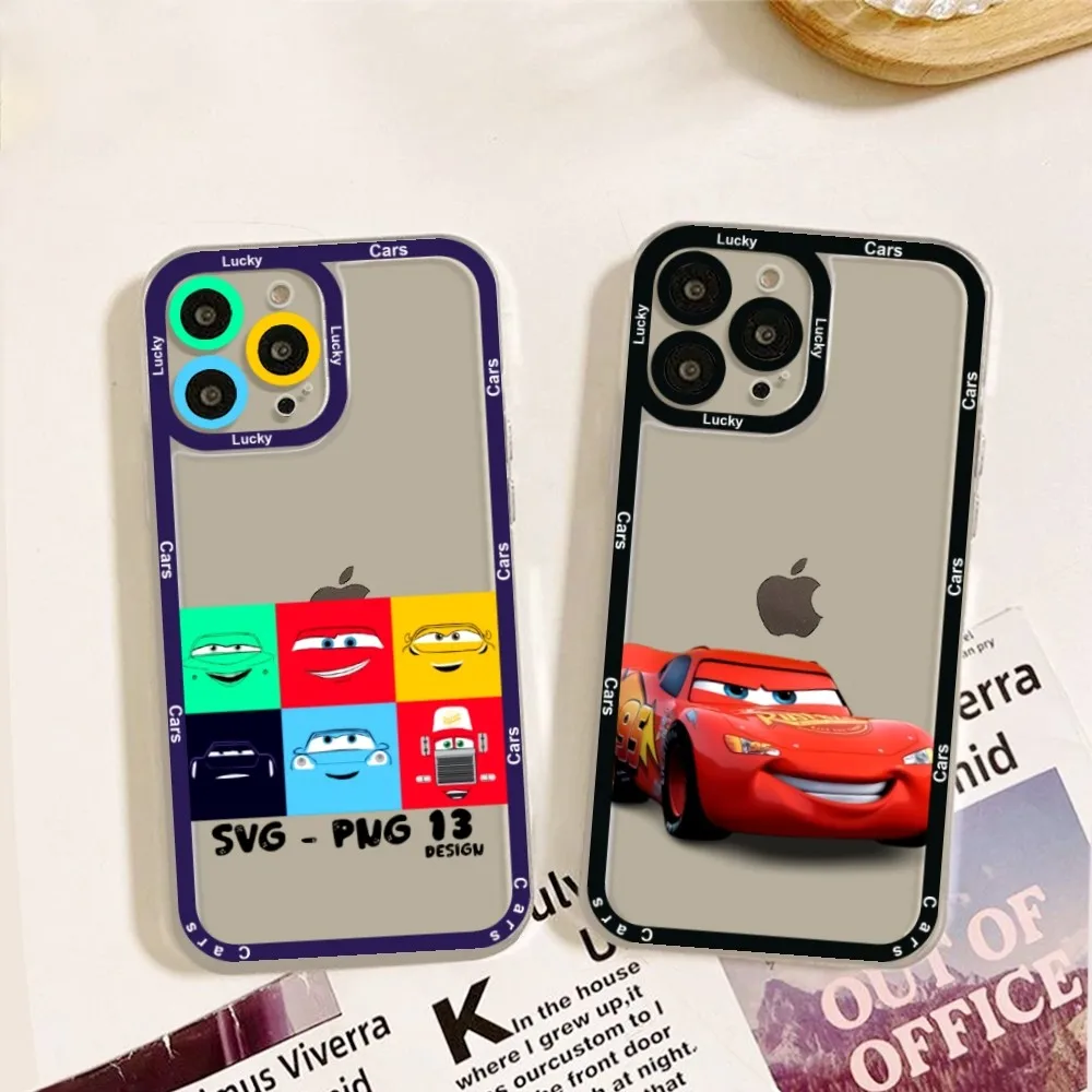 Автомобильный чехол для телефона Lightning McQueen IPhone 11 12 13 14 15 Pro Promax Plus Mini