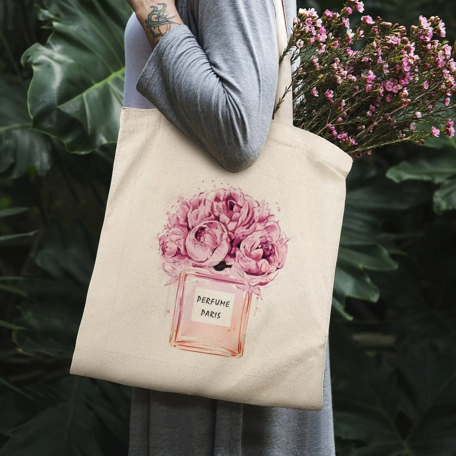 Флакон для духов женские сумки на плечо через покупок холщовые с ручками и