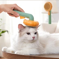 cat grooming supply pumpkin pet needle comb cat comb one button comb hair god pet brush hair brush dog flea comb pet items