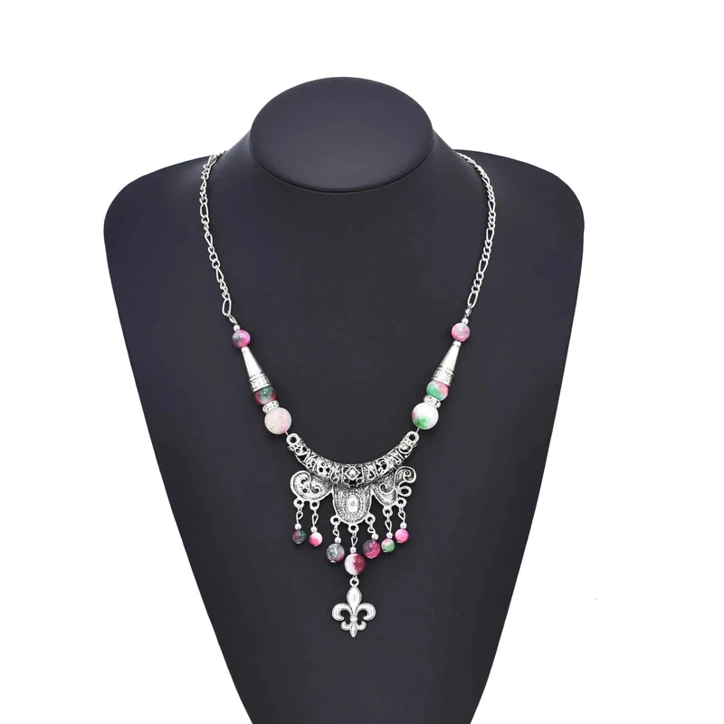 Этническое женское Оригинальное винтажное ожерелье с бусинами и кисточками