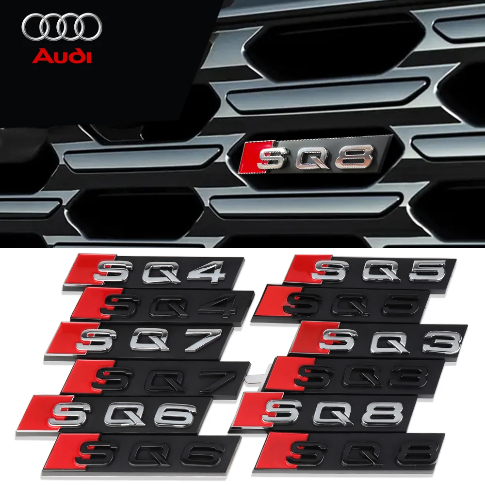3D ABS черный/серебристый автомобильный сериал SQ наклейки с эмблемой на переднюю