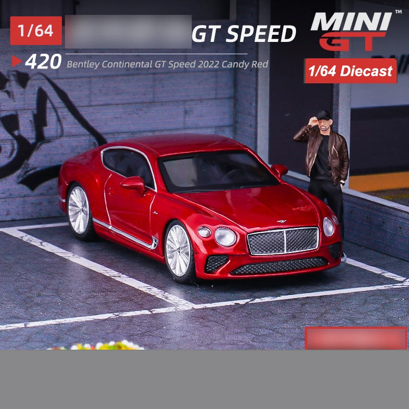 

Модель автомобиля под давлением MiniGT 1/64 Continental GT SPEED 2022, спортивный автомобиль ярко-красного цвета, игрушка, подарок для мальчиков и девочек, коллекция, хобби