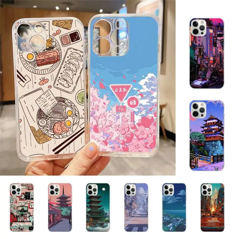 

Japanese Aesthetic Animation Style Phone Case For Iphone 7 8 Plus X Xr Xs 11 12 13 Se2020 Mini Mobile Iphones 14 Pro Max Case