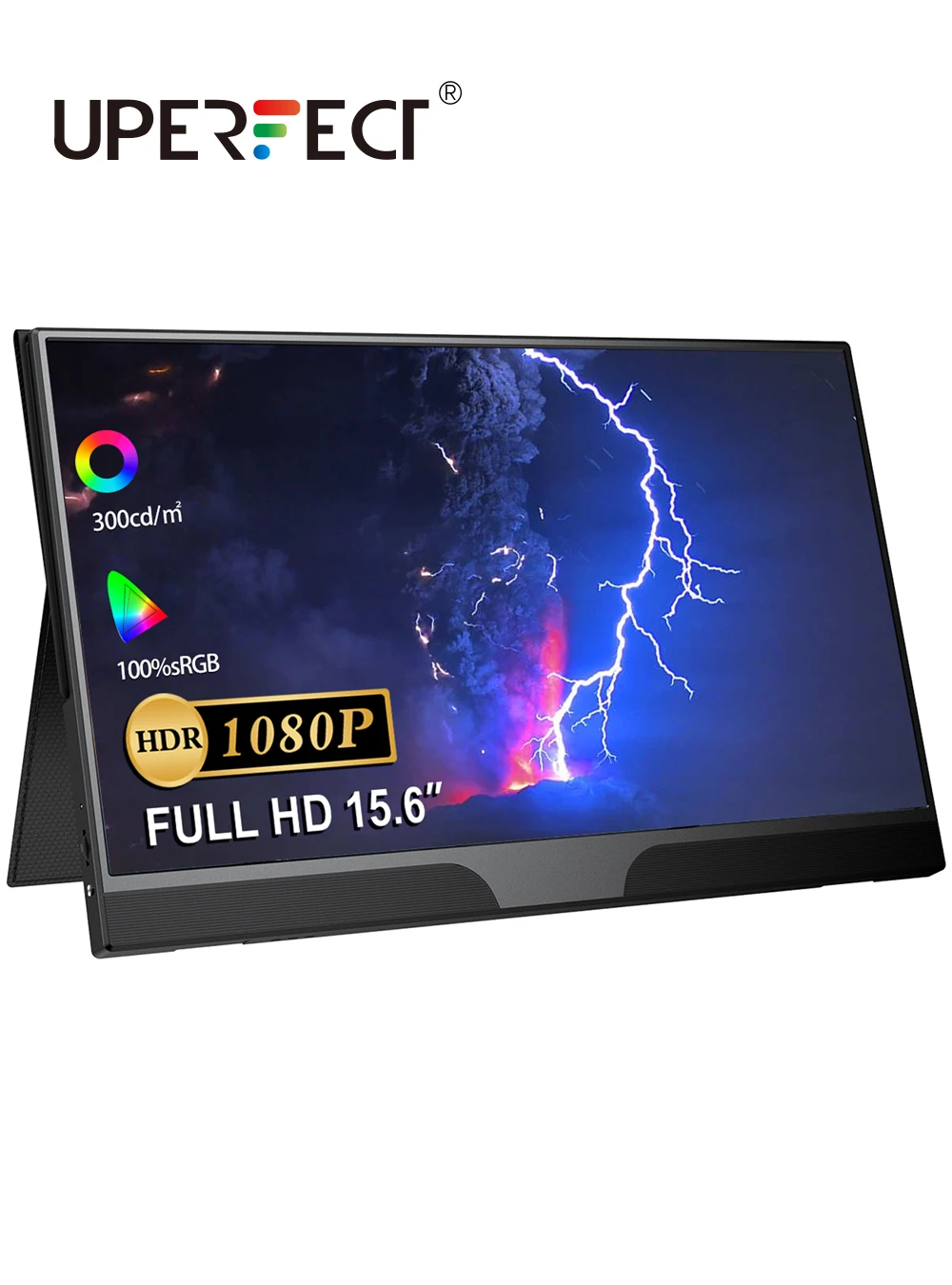 

UPERFECT 15.6'' 100% sRGB Portable Monitor 1080P Second Monitor External Screen for MAC Laptop PC Android Xbox PS4/5 Switch Game