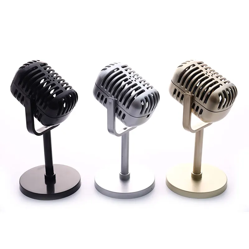 

Simulation Retro Dynamic Vocal Microphone Vintage Universal Stand For Live Performanc Karaoke Studio Recording Photography Props