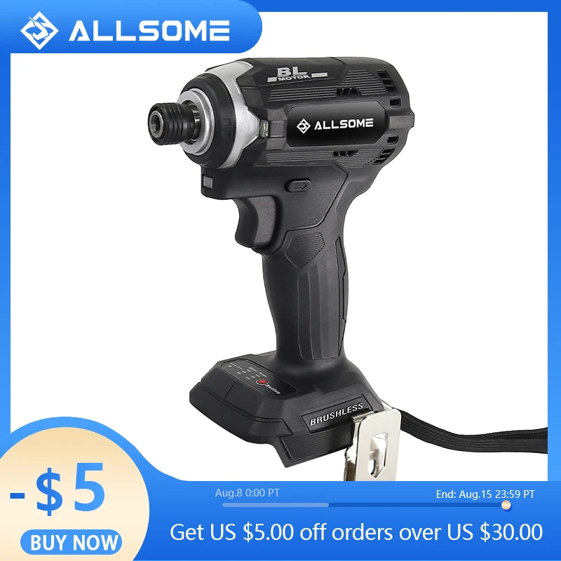 ALLSOME 21V электрическая отвертка 1/4 дюйма Шестигранный компактный ударный драйвер с 3 скоростями для литиевой батареи 18 в Makita