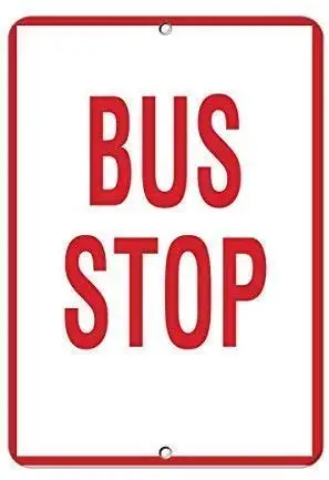 

Vintage Look Aluminum Metal Sign 12 x 8 Inches Bus Stop School Buss Metal Plaque Warning Sign Iron Painting Art Decor for Bar Ca