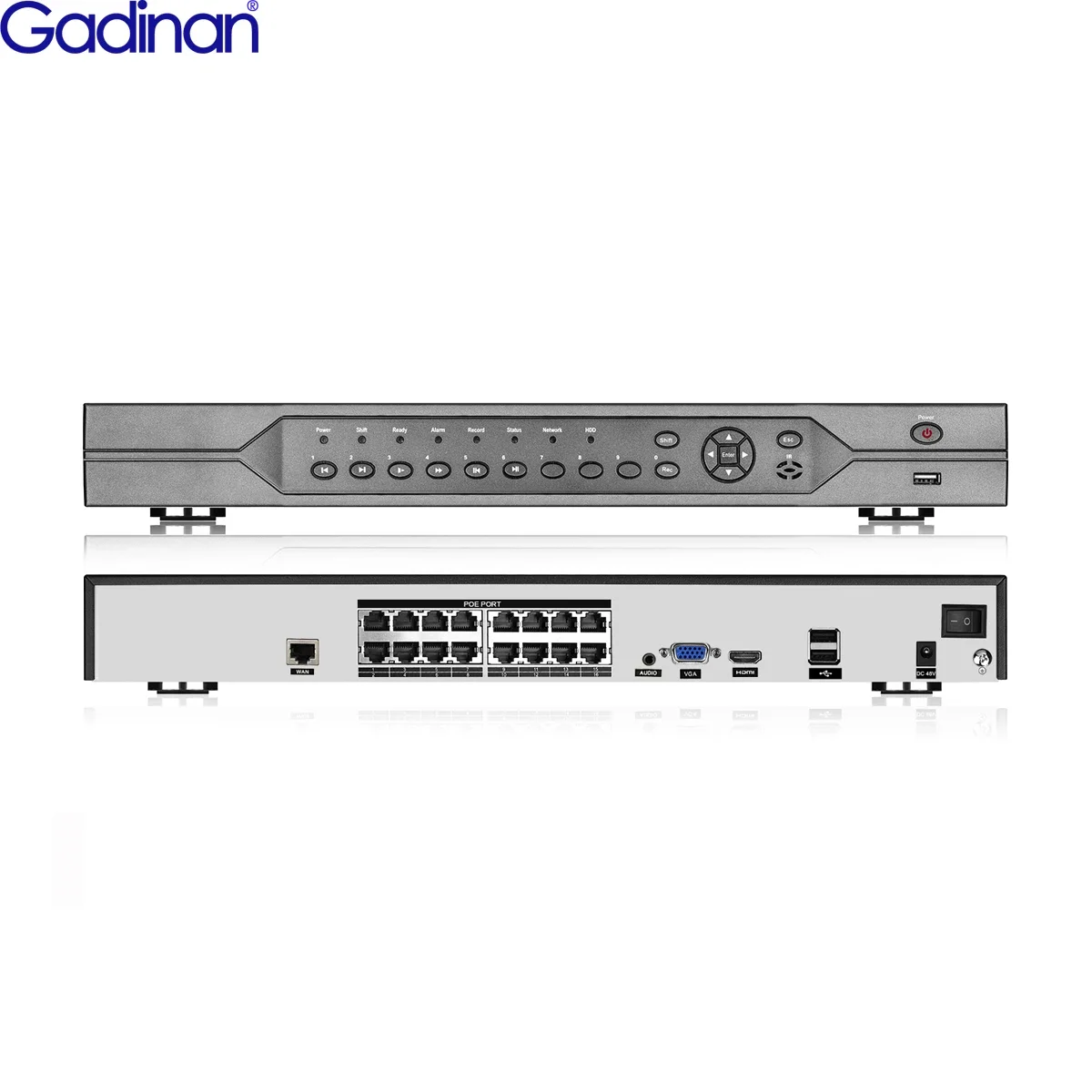 Gadinan 16CH 4K 8MP 5MP 1080P POE NVR рекордер с обнаружением лиц для комплекта видеонаблюдения